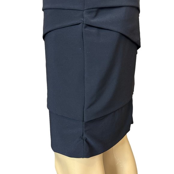 White House Halter Artichoke Dress Size 8 Black Layered Stretch Eyelet Neck - Picture 10 of 13